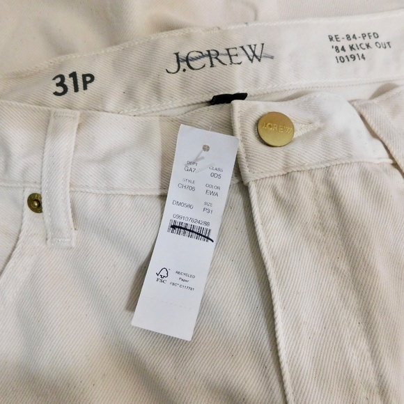NWT!! J. CREW ’84 Mid Rise Relaxed Kickout Jeans Ecru Wash Size 31P 31 Petite - Picture 13 of 16